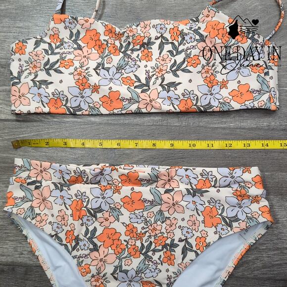 Adisputent High Waist Crop Bikini Swimsuit Size M - Picture 2 of 4
